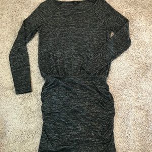 Banana Republic Long Sleeve Black Heathered Dress